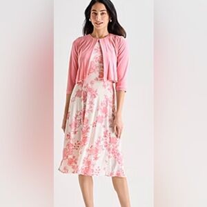 Danny & Nicole Women’s 2 Piece Floral Print Sleeveless Jacket Dress Sz Large NWT